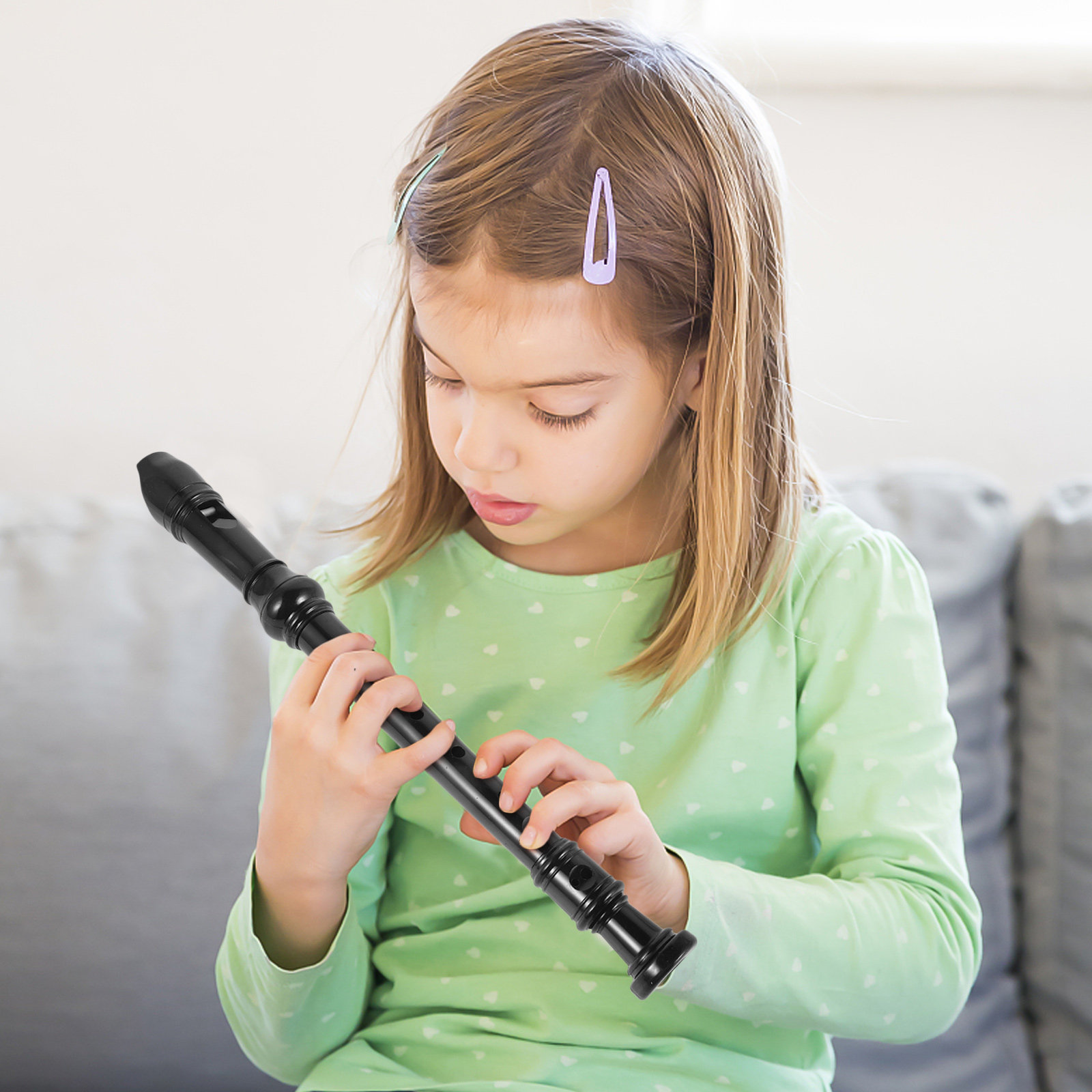 8 Hole Black Transparent ABS R - Soprano Recorder Plastic recension och pris