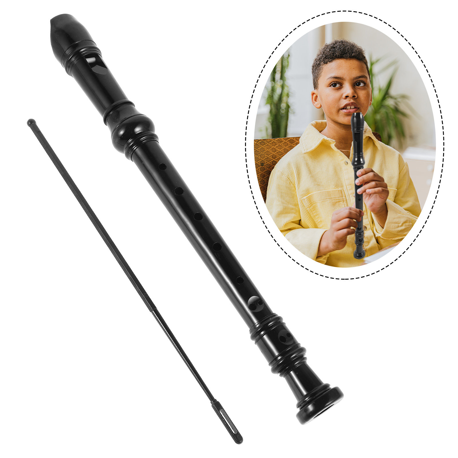 8 Hole Black Transparent ABS P - Soprano Recorder Plastic recension och pris